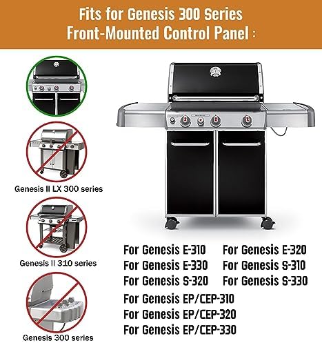 17.5-Inch Flavorizer Bars for Weber Genesis Grill Parts, Replacement for Genesis 300, E-310 E-330 Series with Front-Mounted Control (NOT Fit for Genesis II), Porcelain-enameled, 7620, 5-Pack