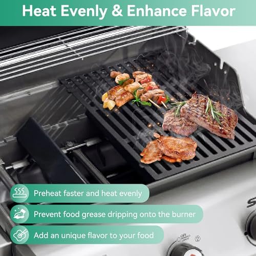 Spirit II E310 67046 7636 Flavorizer Bars for Weber Spirit II & I & GS4 Spirit II E310 E320 S310 S320 Grills with Front Mounted, 15.3 inch Heat Plate Flame Guard for Weber 67046 69797 68843 Parts