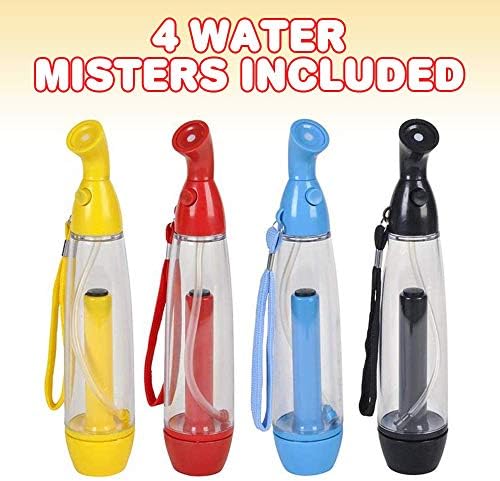 ArtCreativity Water Mister Spray Bottle Set - Pack of 4 - Pump Mister Cooling Spray Bottles with Carrying Loop - Portable Misting Sprayers for Camping, Outdoor Patio, Hiking - Assorted Vibrant Colors