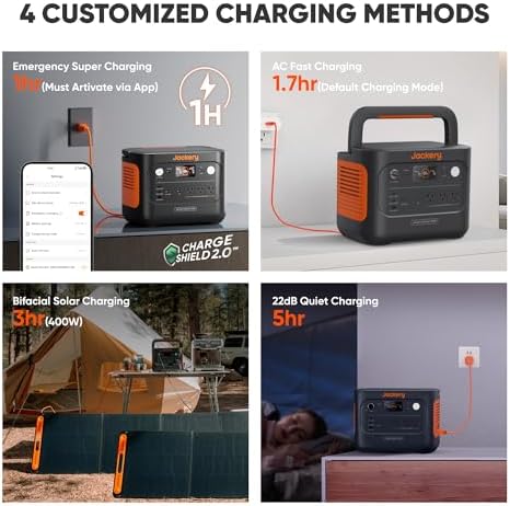 Jackery Solar Generator 1000 v2 with 2x100W Solar Panel,1070Wh Portable Power Station LiFePO4 Battery,1500W AC/100W USB-C Output,1Hr Fast Charge for Outdoor,Off-Grid Living,RV,Emergency
