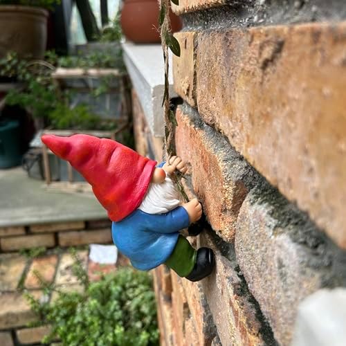 Hanging Gnome Statue Decoration, Climbing Gnomes Figurine Ornament for Indoor Outdoor Home Garden Decor