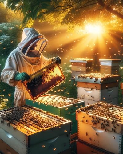 vensovo 10 Pack Bee Frames Deep - Bee Hive Frames and Wax Foundations Black Beehive Frams