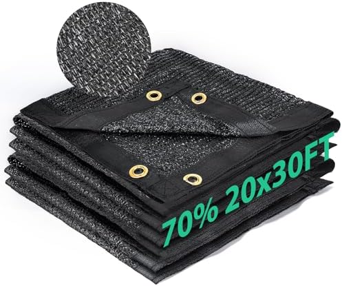 Kesfitt Garden 70% Shade Cloth, Resistant Sun Shade Net 20x30FT Mesh Tarp with HDPE Material and Reinforced Grommets Shade Trap for Greenhouse, Plant, Pergola, and Backyard Patio Sunshade