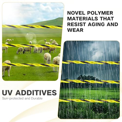 BESTEEL Upgraded Electric Fence Poly Wire 1650 Feet 500 Meters, 1/8" Diameter Portable Electric Fencing Polywires, 6 Stainless Steel Strands for Reliable Conductivity and Rust Resistance UV Resistant