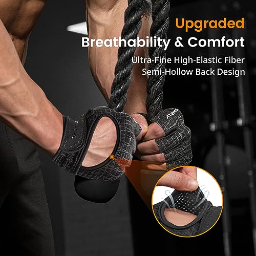 ATERCEL Workout Gloves for Men and Women Weight Lifting Gloves with Full Padding for Gym, Fitness, Exercise, Cycling, Bike, Rowing(Black, S