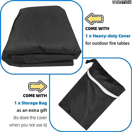 Square Gas Fire Pit Cover 28 x 28 x 25 Inch, Waterproof & 600D Heavy Duty Fire Table Cover, Compatible with Ciays, Xbeauty, Yaheetech, BALI OUTDOORS and more 28x28 Inch Patio Propane Firepits
