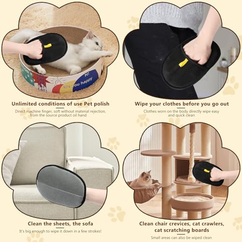 2Pcs Pet Hair Remover Glove,Static Pet Removal Gloves,Cat Grooming Gloves for Hair Removal,Reusable Double Sided Pet Hair Remover,for Couch,Furniture,Carpet,Curtain