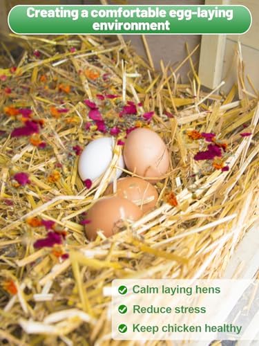 20 Oz Nesting Herbs for Chicken Coop - Natural Nesting Box Feed Herb in 6 Dried Flowers for Freshening Bedding Chicken Coop Dust Bath Increase Egg Production Great Gift