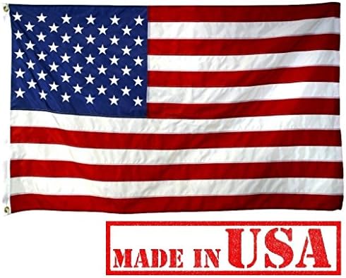 US Flag Factory - 2x3 FT US AMERICAN FLAG (Embroidered Stars & Sewn Stripes) Outdoor SolarMax Nylon Flag - Made in America - Premium Quality (2'x3')