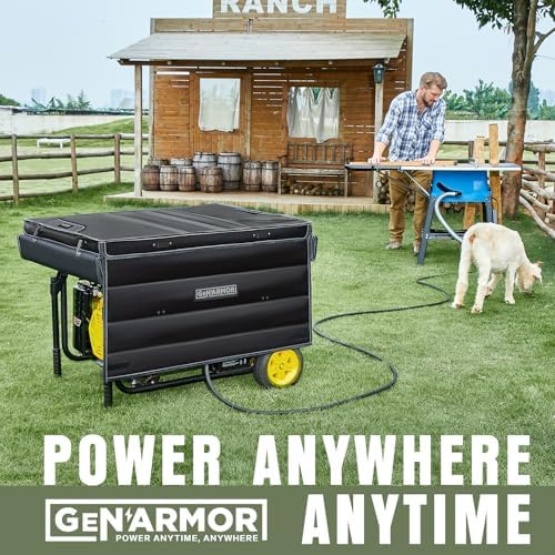 Generator Covers While Running, 100% Waterproof Heavy Duty Tarps Generator Tent, Portable Outdoor Generator Enclosure for Most 4000w~13000w Generators, Black