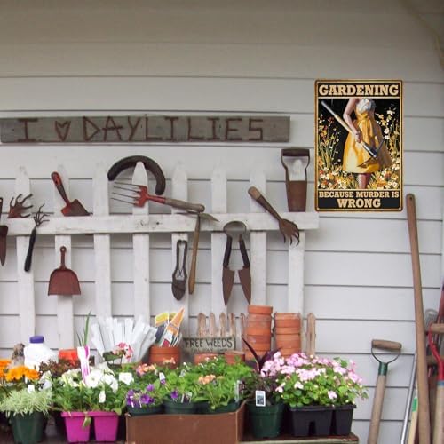 Metal Garden Decor - Unique Gardening Gifts for Women, Funny Garden Signs for Outdoor, Patio, Yard Decoration, 12" x 8" - Perfect Housewarming Gift for Mothers, Grandmas, and Plant Lovers