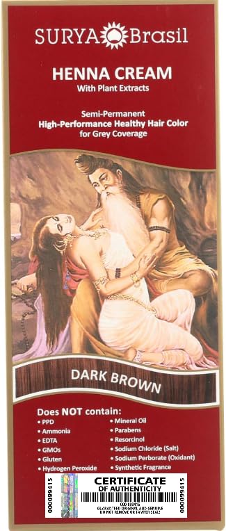 Surya Brasil Products Henna Cream, Dark Brown, 2.37 Fluid Ounce