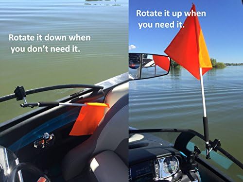 Flag Buddy Skier Down Flag Holder. Flag included. Orange safety flag included. Tired of Holding the Skier Down Flag? Just clamp the Flag Buddy to your window and rotate it up when required.