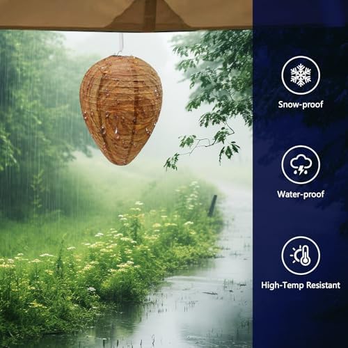 4 Packs of Fake Wasp Nests, Waterproof Material Wasps Nests