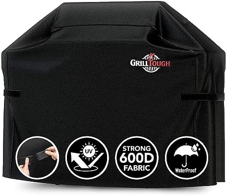Heavy Duty BBQ Grill Cover for Outdoor Grill, 60 Inch – Waterproof, Weather Resistant, UV & Fade Resistant with Adjustable Straps – Gas Grill Cover for Weber, Charbroil