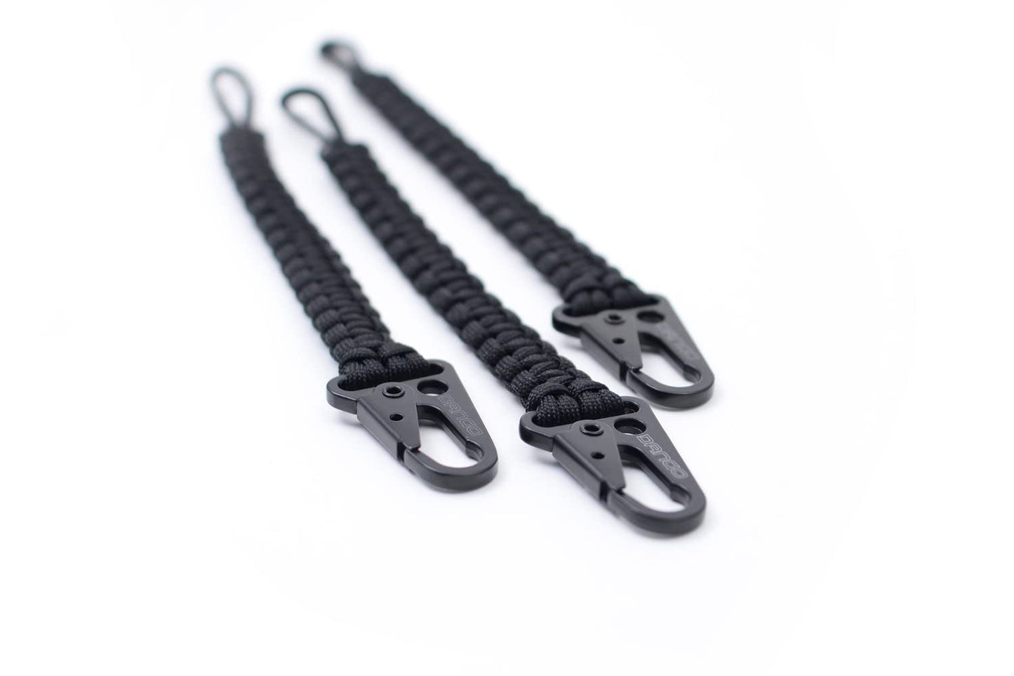 Dango EDC Tether - Cobra Weave 550 Paracord - 6 Inch Woven, 10 Feet Unraveled (Black)