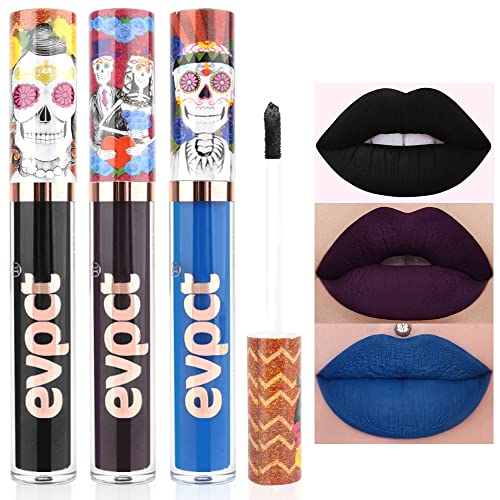 evpct 2Pcs Black Whtie Matte Lipstick Face Body Paint Stick Set High Impact Lipcolor with Moisturizing Creamy Formula Baseball Football Softball Eye Black Stick for Sports Halloween Party Clown