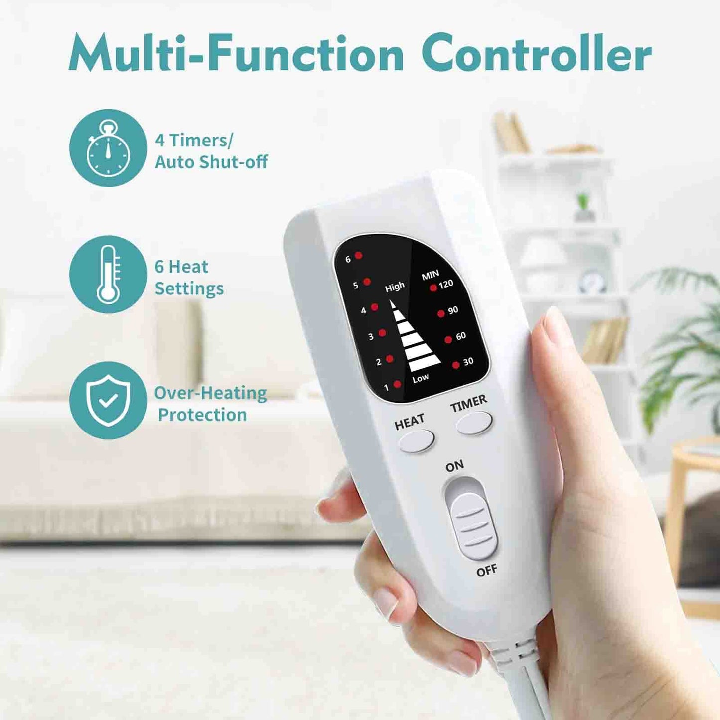 Aqziill Heating Pad for Neck and Shoulders Weighted for Pain Relief, Shoulder Heating Pads Electric Heated Neck Wrap, Gifts for Women Mom Men Dad Christmas, 6 Heat Settings, 4 Auto-Off