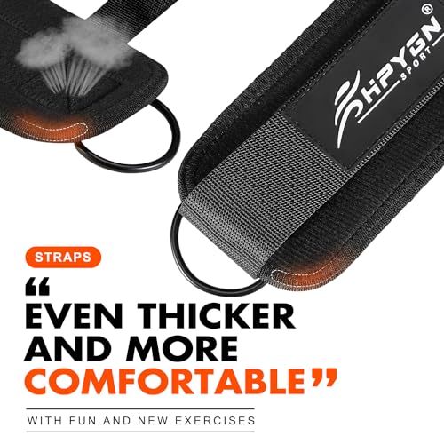 Ankle Cuffs for Cable Machine, Gym Kickback Strap for Glute Leg Workouts, Booty Hip Abductors Exercise, Adjustable Padded Ankle Straps for Cable Machine, Home Gym Attachment for Women & Men