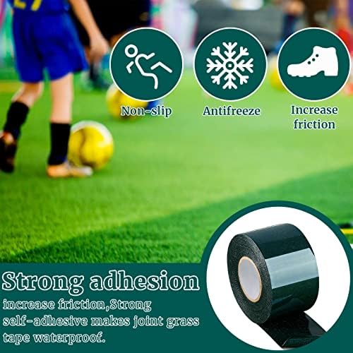 2 Rolls 2 in x 16.5 ft Double Sided Turf Tape for Artificial Grass Rug Self Adhesive Artificial Turf Tape for Lawn Garden Carpet Connecting Outdoor Carpet