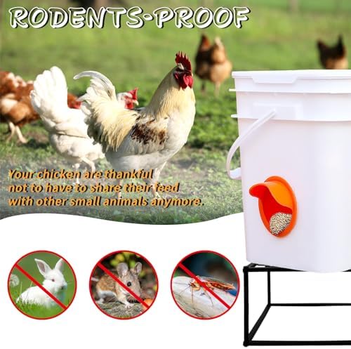 2Pcs Metal Stand for Chicken Feeder Waterer Heavy Duty Chicken Water Feeder Stand Holder with 4 Legs Iron Chicken Waterer Bucket Barrel Stand Rectangular Support Rack for Coop Poultry Indoor Outdoor