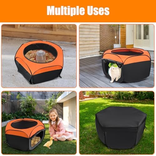Chick Brooder Box, Upgrade Double Door Brooder Box for Chick Starter Kit, Pop-Up Baby Chicken Pen Supplies Brooding Up to 15 Baby Chicks, Duck and Quail