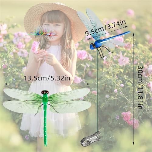 Outdoor Fake Dragonfly Rod Clip,Dragonfly Hat Clip,Dragonfly Clip Bug Repellent,Clip on Dragonfly for Hat,Dragonfly Hat Clip Bug Repellent,Dragonfly Clip-on,Outdoor Garden Decor(12pcs)