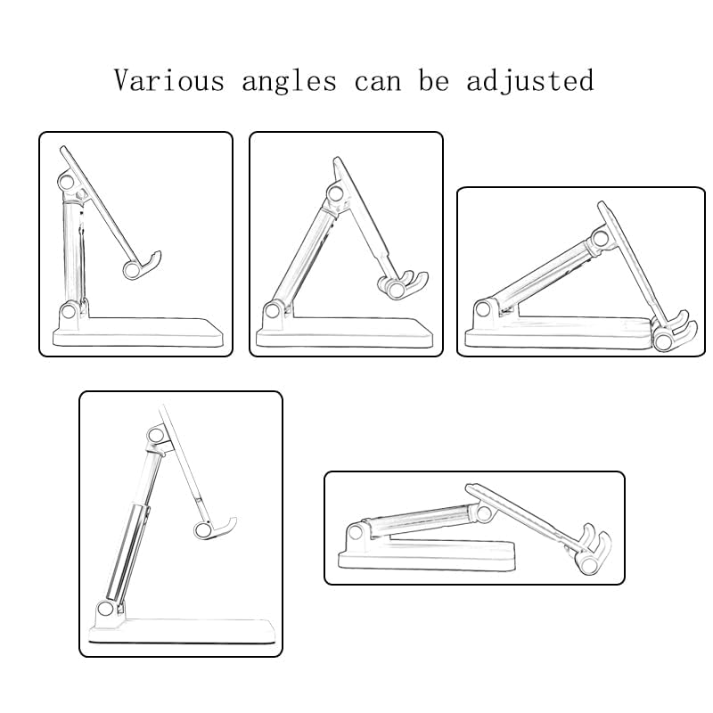 Leavnea Cell Phone Stand,Adjustable Angle Height Phone Honder for Desk,Fully Foldable Portable Phone Mount,Compatible with All Mobile Phones and Small Tablet.