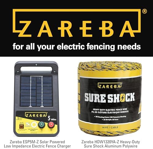 Zareba A-48B 4-Foot Step-in Electric Fence Posts - 50 Pack for Electric Fence System - Sturdy & Easy Installation, Black