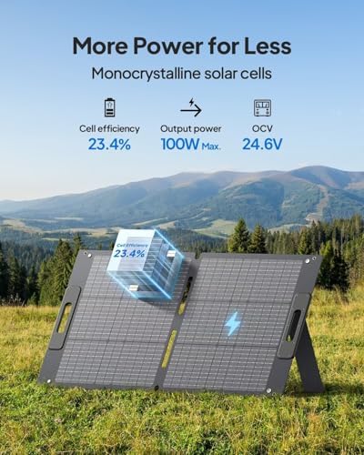 BLUETTI Solar Generator AC180 with 100W Solar Panel (Ships Separately), 1152Wh Portable Power Station w/ 4 1800W (2700W Surge) AC Outlets, LFP Power for Camping, Power Outage