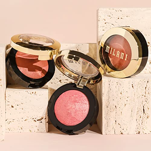 Milani Baked Blush - Petal Primavera (0.12 Ounce) Cruelty-Free Powder Blush - Shape, Contour & Highlight Face for a Shimmery or Matte Finish