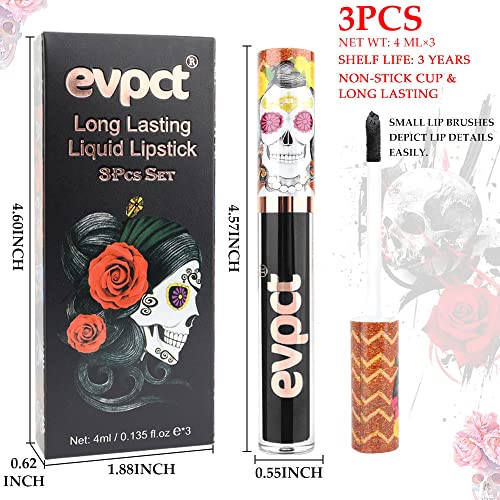 evpct 2Pcs Black Whtie Matte Lipstick Face Body Paint Stick Set High Impact Lipcolor with Moisturizing Creamy Formula Baseball Football Softball Eye Black Stick for Sports Halloween Party Clown