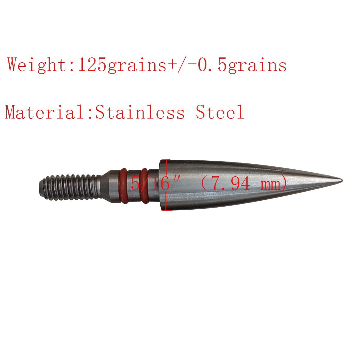 Aklisdlha Field Points arrowheads 100/125/150/200/300 Grains Archery Field Points,Stainless Steel Screw in Archery Field Tips and Broadheads (1 Dozen 12 PCS) (5/16″-125 Grains)