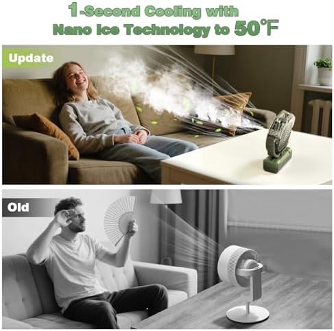 Portable Misting Fan 460ml Large Tank,24000mAh Rechargeable Battery Powered Camping Fan with 2 Meters Spray,Light & Remote,Jobsite Beach Summer Essentials,Mist Fans for Indoor,Outdoor, Patios, Travel