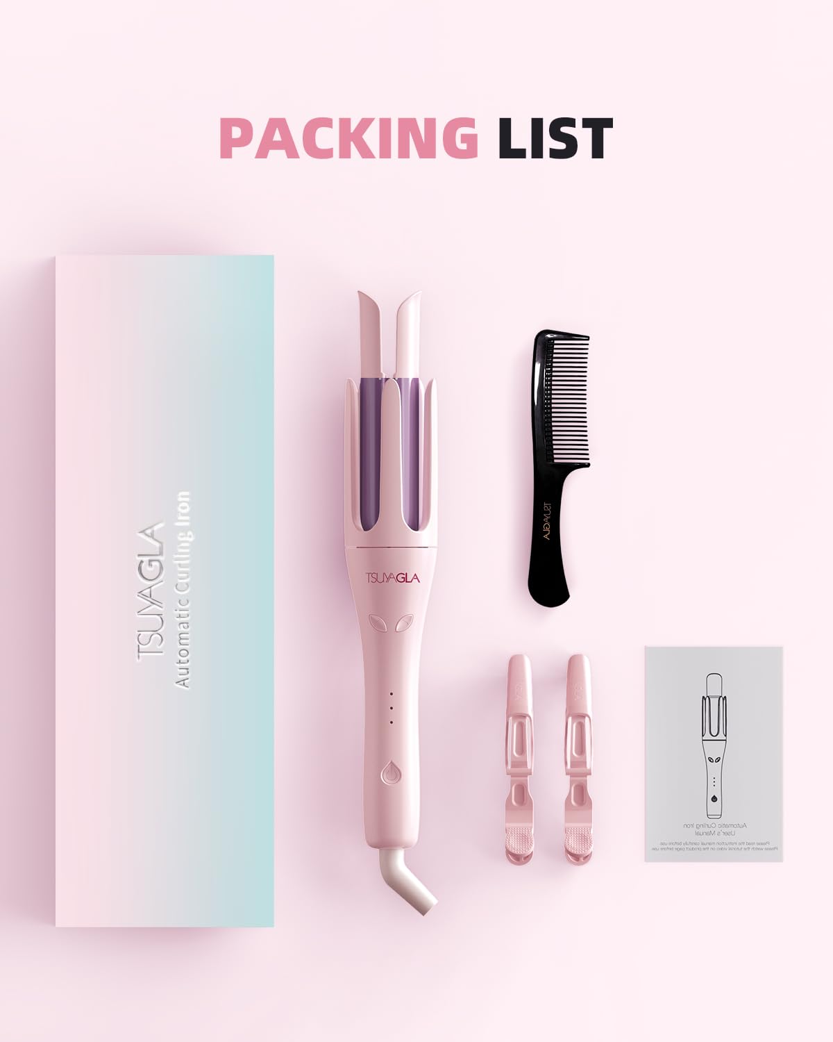 TSUYAGLA Automatic Curling Iron,1 1/4 Hair Curler with 3 Temperatures, 10S Fast Heating, 2-Way Rotation, 30 Min Auto Shut-Off, 500 Million Ionic, Anti-Scald-Tangle for Hair Styling