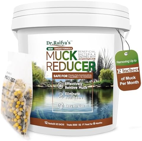 Dr.Raifya’s Muck Reducer Pellets 6 LB - Natural Pond Sludge Solution, Experience The Pure Water & Fresh Odor, Easy to Use, Beneficial Bacteria Safe for Fish, Lake & Outdoor Ponds, 6-Month Supply