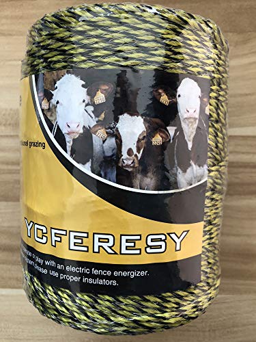 Electric Fence Polywire 1312 Feet,400 Meter,6 Stainless Steel Strands for Reliable Conductivity and Rust Resistance,Portable Electric Fence Rope
