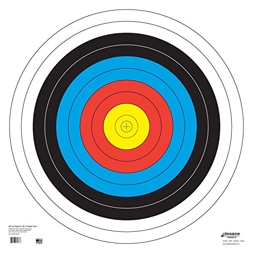 Archery 40cm & 80cm Targets by Longbow (8 Pack, 40cm/Approx 17" (5 Ring))