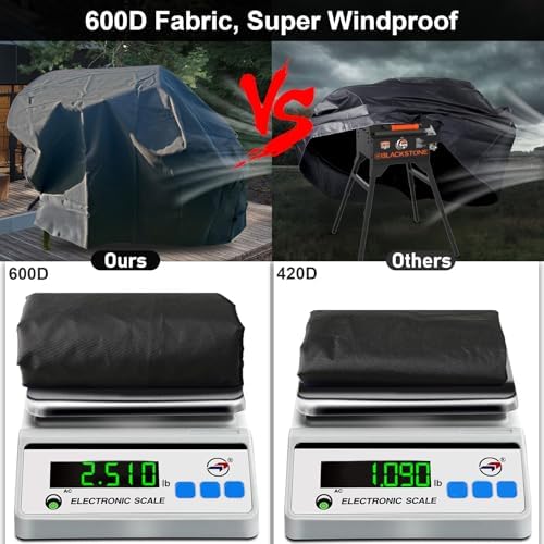Griddle Cover for Blackstone 22 inch with Hood & Stand【Upgrade-600D Heavy Duty Fabric】 Waterproof UV & Fade Resistant Griddle Cover for Blackstone 17 and 22 inch Grill with Straps & Air Vents