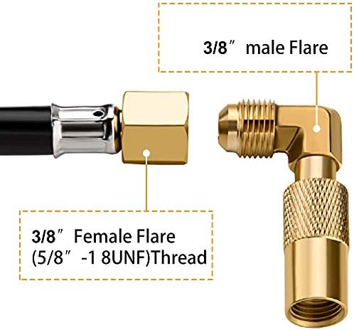 Eazy2hD 7FT RV Quick Connect Propane Hose with Propane Elbow Adapter Fitting RV Quick-Connect Kit, Low Pressure Propane Extension Hose for Blackstone 17"/22" Griddle