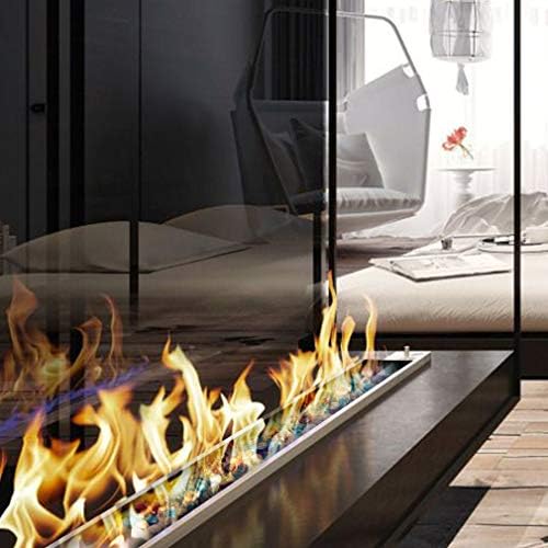 Stanbroil 10-Pound Blended Fire Glass Beads - 1/2 inch Fire Glass Drops Blended Cobalt Blue, Crystal Ice, Caribbean Blue Luster for Indoor and Outdoor Gas Fire Pits and Fireplaces