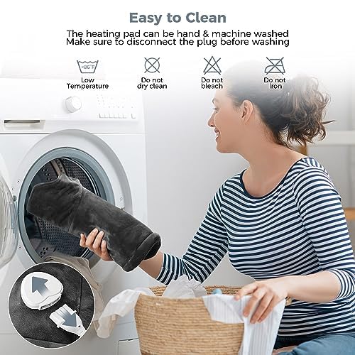 NOWWISH Heating Pad for Neck and Shoulders Pain Relief, 2lb Weighted Electric Heating Pad with 10 Heat Levels and Auto Shut Off, Large Heated Wrap, Birthday Gifts for Women Men, 17"x23", Black