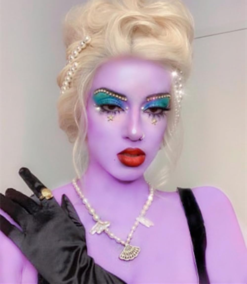 Go Ho Pastel Purple Body Paint Washable(2.37 oz,70 ml),Water Based Cream Lavender Face Body Paint for SFX Cosplay Ursula Costumes Festivals Halloween Makeup