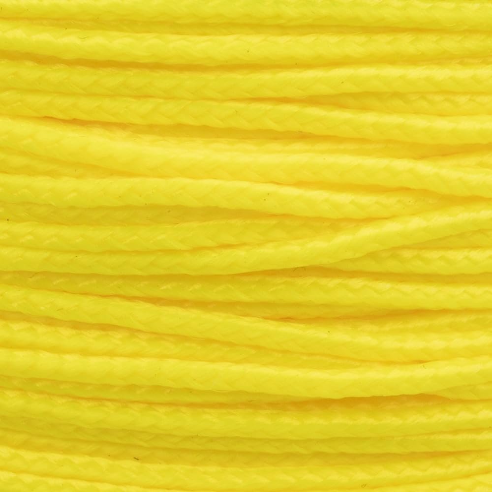 Paracord Planet Micro Paracord – Thin Braided Cord for Crafting, Fishing, and DIY Projects in 125 ft Spools – Canary Yellow