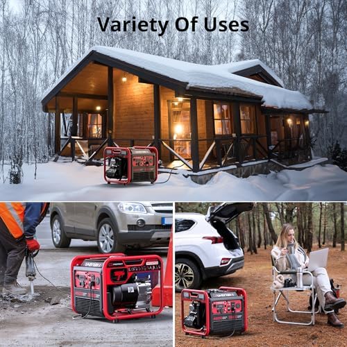 Portable 4500W Gas-Powered Inverter Generator with CO Sensor: Lightweight, Quiet, and EPA-Compliant for Home, Emergency Backup, and Camping