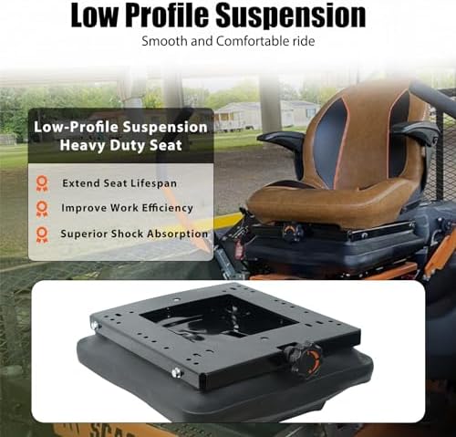 Suspension Kit with Slider Track for Zero Turn Lawn Mower Tractor Forklift, Compatible with Most Aftermarket Seats - Same Day Shipping