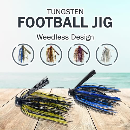 Reaction Tackle Tungsten Football Jig for Bass Fishing - 1/2 oz Candy Craw