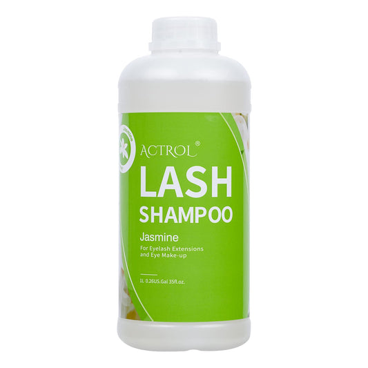 ACTROL Eyelash Extension Cleanser Jasmine 1L Natural Lash Extension Shampoo Professional Eyelid Foaming Cleanser Paraben & Sulfate Free Non-lrritating with Salon and Home Care
