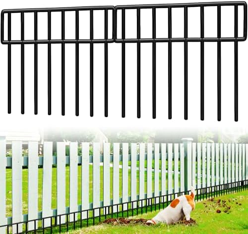 19.5Ft(L) X 13Inch(H) Animal Barrier Fence,14 Pack No Dig Fence Panels, Dog Dig Fence Barrier, Metal Small Garden Fence Border for Dogs Rabbits Defense, Bottom Blocker for Outdoor Yard Patio