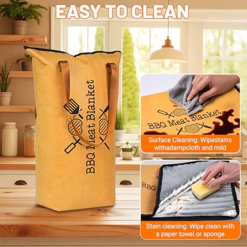BBQ Grilling Accessories, Barbecue Smoker Blanket, Reusable Blanket for Resting Meat, for Large Beef Brisket, Anniversary Birthday Gifts for Men, and Ideal for BBQ Parties(Regular 21in)